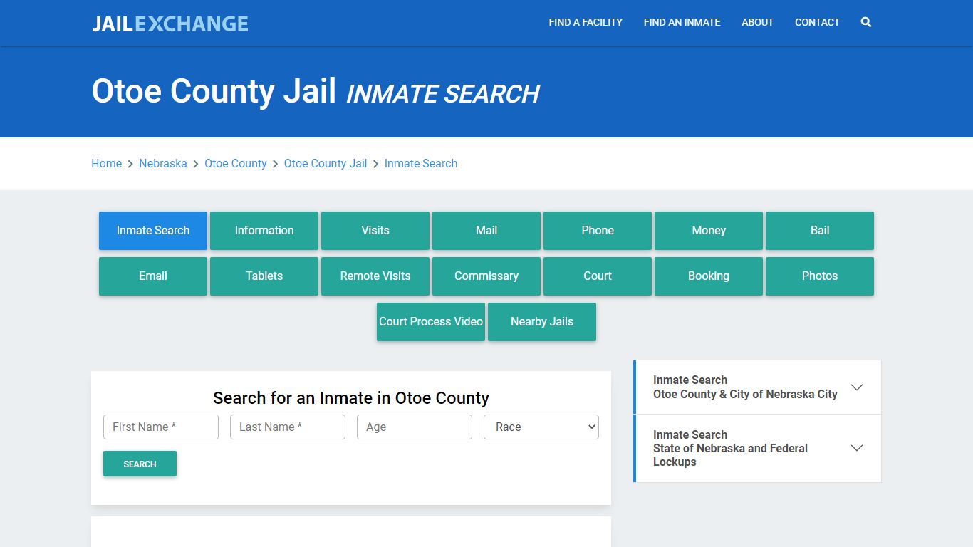 Otoe County Jail, NE Inmate Search: Roster & Mugshots