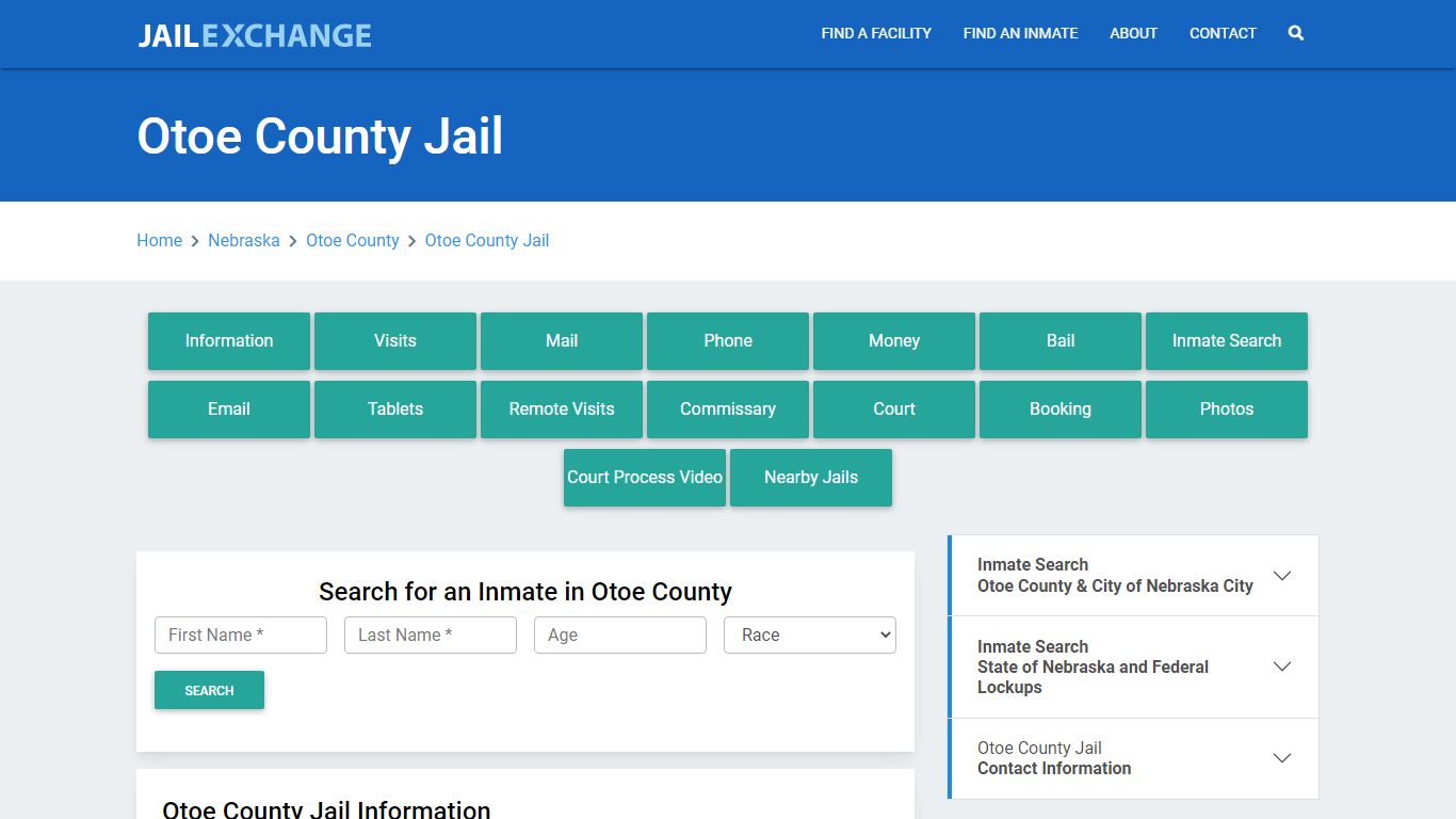 Otoe County Jail Roster Lookup, NE, Inmate Search - Jail Exchange